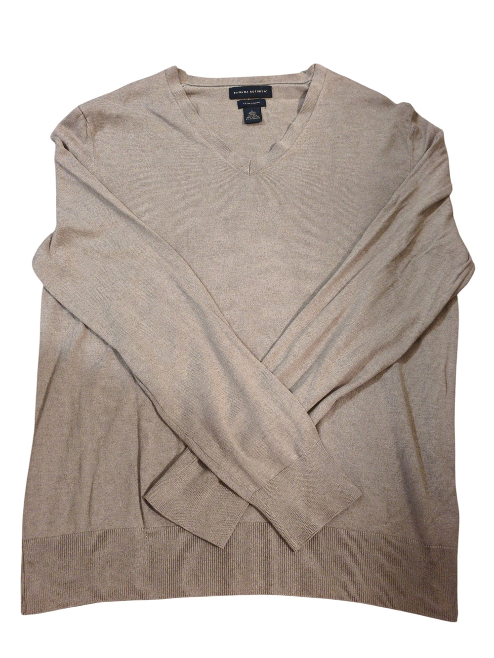 Banana Republic Silk Cotton Cashmere V-Neck Sweater Large Luxury Blend